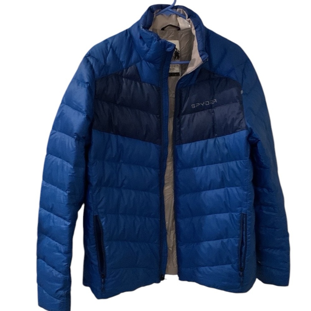 Spyder Blue Quilted Puffer Jacket with Color Blocking